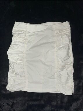 Fashion Nova White Ruched Pencil Mini Skirt